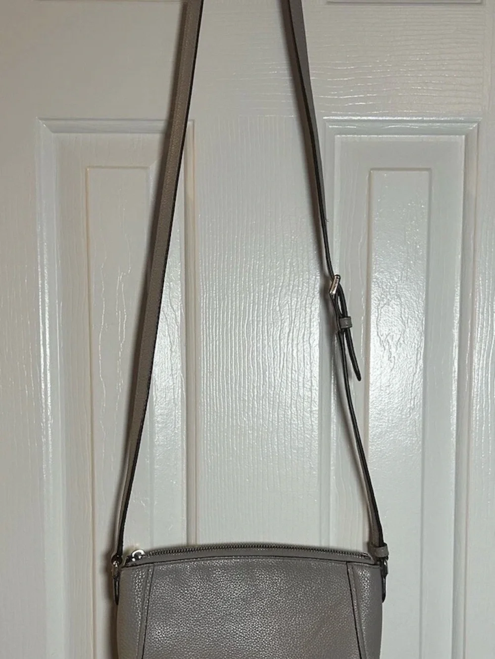 kate spade Talia Taupe Leather Pebbled Bow Crossbody Bag